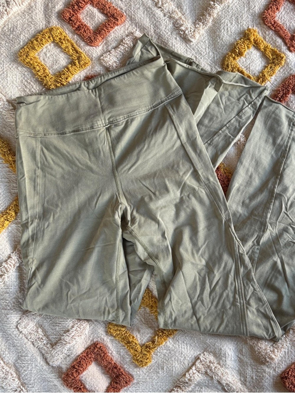 Free People Light Olive High-Rise Wide Leg Pants